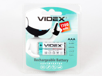 Аккумулятор Videx Rechargeable AAA 1100 mAh (цена за блистер 2 шт) 4820118291840