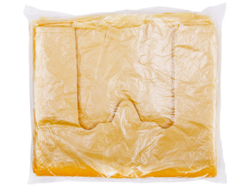 Кульок із ручками типу майка Польща жовтий (200шт) 24x42см