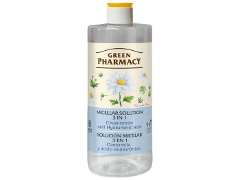 Міцелярна вода Green Pharmacy, з ромашкою та гіалуроновою кислотою, 500мл