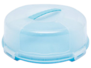 Контейнер для торта AZE, цветное дно, крышка прозрачная, 30×11 см.