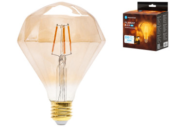 Лампа светодиодная декоративная Aigostar Diamond Amber, E27, 4Вт, 1800K, теплый свет