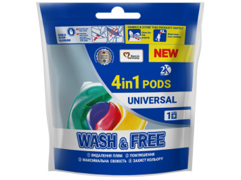 Капсула для стирки Wash&Free Universal 1шт