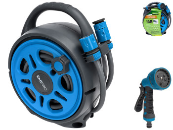 Катушка со шлангом EmiPro, рапылитель, 2 конектора, 15м, (цена за набор)
