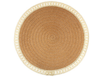 Салфетка-плейсмат сервировочная Boho Lace натуральный коричневый, D38см