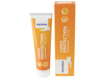 Зубная паста Astera Caries Protectiton с кальцием и фтором, свежая мята 110г