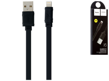 Кабель USB Hoco X5 Bamboo Lightning, Чорний