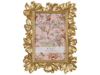 Фоторамка 10x15см Flowers, розмір рами 16х2х22см, колір - золото