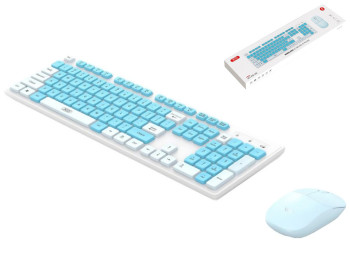 Беспроводная клавиатура и мышь XO KB-05, Цвет Голубой