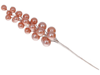 Декоративная ветка Виноград 19см, цвет - персиковый перламутр