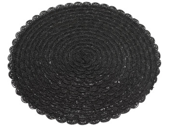 Подтарельник круглый Вязаная салфетка, 38см, цвет - черный