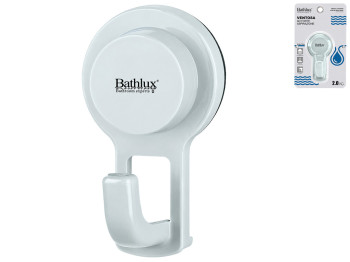 Гачок для ванної Bathlux, на присосці, 11,5×4,8 см, сіро-блакитний