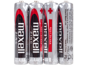 Батарейка Maxell Zink, 1.5V, AAA, R03 сольова (ціна за спайку 4шт) 154066