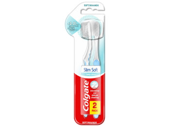 Набор зубных щеток Colgate Slim Soft Deep Clean, мягкие, 2шт, (цена за набор)