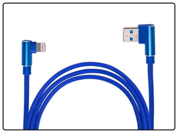 Кабель USB - Apple (Blue) 90°