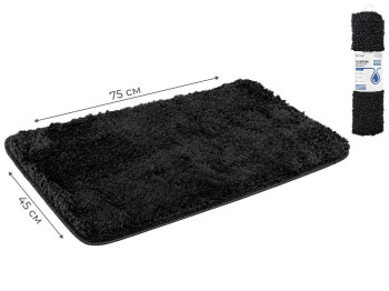 Килимок для ванної Bathlux з мікрофібри антиковзкий, 45×75 см, чорний