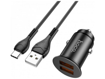 Автомобильное зарядное устройство Hoco NZ6 PD45W Type-C to Type-C Цвет Чёрный