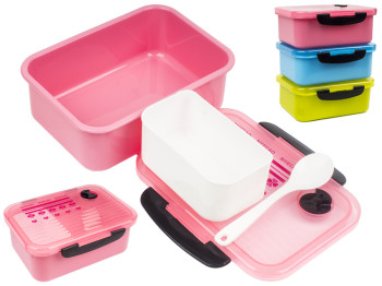 Ланч-бокс пластиковий зі знімним контейнером 1,15л забарвлення асорті