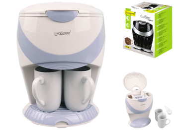 Кофеварка Maestro 600Вт, фарфоровые термо-чашки 2шт, многоразовый фильтр