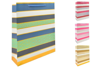 Пакет подарочный бумажный S Striped 18x23x8см