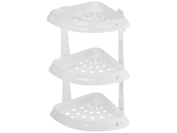 Полиця R plastic, кутова, 3 яруси, біла, 14302