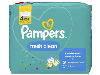 Детские влажные салфетки Pampers Fresh Clean, 4x52шт (208шт)