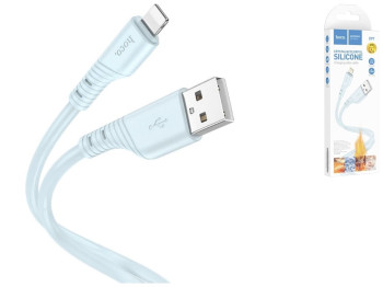Кабель Hoco X97 Crystal color Silicone Lightning, Блакитний