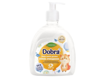 Крем-мило рідке дитяче Dobra Ніжне очищення з ромашкою та молочними протеїнами, з дозатором 500мл