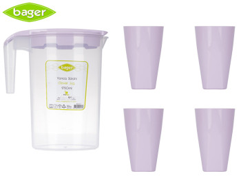 Набір для напоїв пластиковий Bager "Lilac" (ціна за набір 5 предметів) 30803