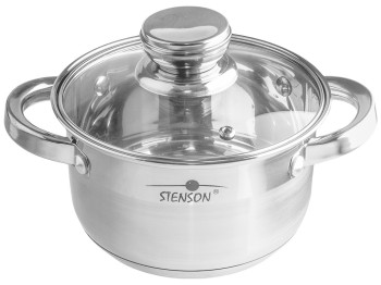 Кастрюля Stenson "Classico" с крышкой, все типы плит, капсульное дно, нерж.сталь D16см, 1,9л
