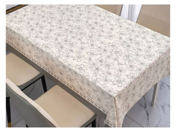 Клеёнка Glamour, ПВХ на тканевой основе, 1.40×20 м, цветочный контурный рисунок, цвет бежевый