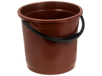 Ведро R plastic коричневое, без крышки, 15л, 01502
