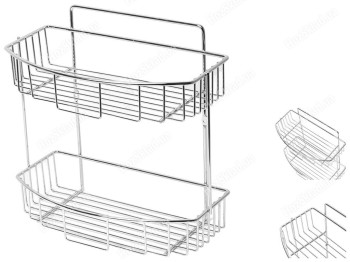 Полка 2-ярусная полуовальная Besser хромированная 30,5х15х29,5см