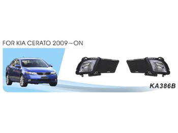Фары дополнительные модель KIA Cerato, 2009-12, KA-386B, 881-12V27W, эл.проводка (цена за 2шт)