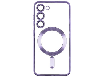 Чехол TPU Metallic Full Camera with Magsafe для Samsung Galaxy S21 Цвет Purple