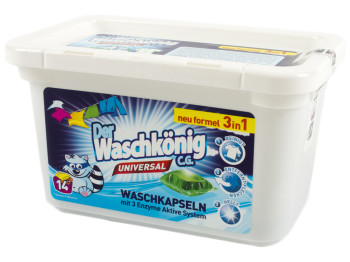 Капсули для прання безфосфатні Waschkonig (universal) 14x24гр (Німеччина)