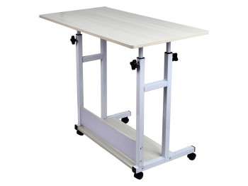 Стол компьютерный на колёсах, регулировка высоты, светлый, 80×40×69-90см