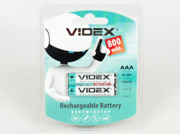 Аккумулятор Videx Rechargeable AAA 800 mAh (цена за блистер 2 шт) 4820118291765