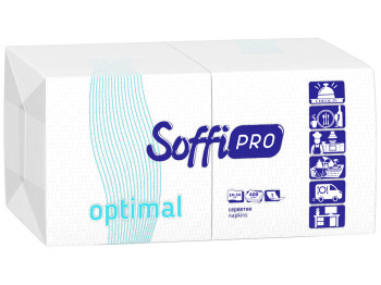 Салфетки бумажные SoffiPRO однослойные 24x24см белые (цена за упаковку 400шт)