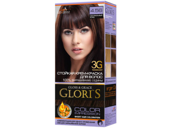 Крем-краска для волос на 1 применение Gloris Натуральный кофе 4.56
