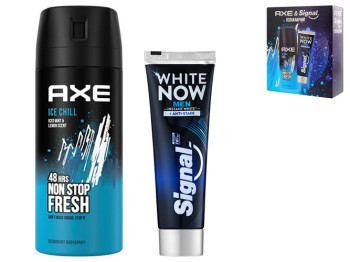 Набір подарунковий чоловічий Axe (дезодорант 150мл+зубна паста Signal 75мл)