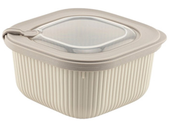 Контейнер Idea Home Line Box, квадратный, пластик, TPE, 1,1л, 8×15×15см, цвет бежевый
