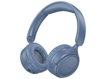 Блютуз стерео гарнитура Hoco W66, складные, bluetooth 5.4, type‑c/aux, 300mAh, цвет синий