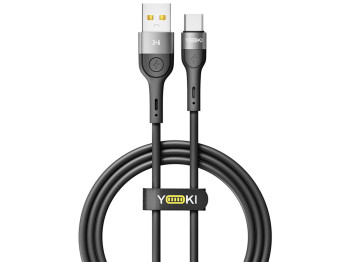 Кабель Yoki Extra, USB-A — Type-C, 3A, 1,2м Черный
