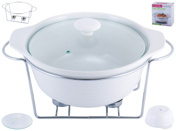 Мармит керамический Kamille круглый, с подставкой 32х14,5х24см 2,4л