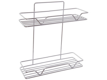 Полка с держателем настенная металлическая 2 яруса 26,7х10х28,3см