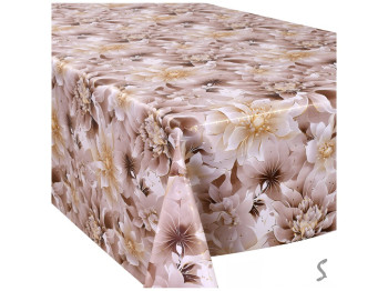 Клеенка Europe, на тканевой основе, ПВХ, 1,40×20м, дизайн Brown Lotus (цена за рулон)