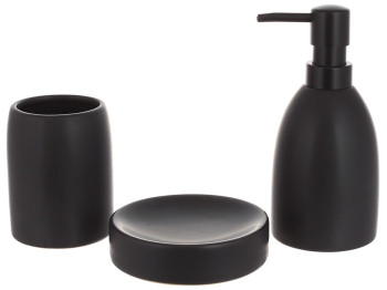 Набор для ванной комнаты (цена за набор 3 предмета) черный