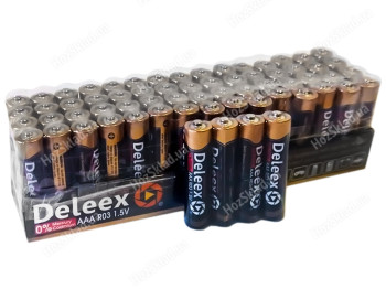 Батарейка солевая Deleex, 1,5V, AAA, R03 (цена за спайку 4шт)