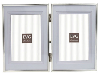 Фоторамка EVG ONIX S15 Double Silver, металлическая, 2 фото 10×15 см 6900071192304
