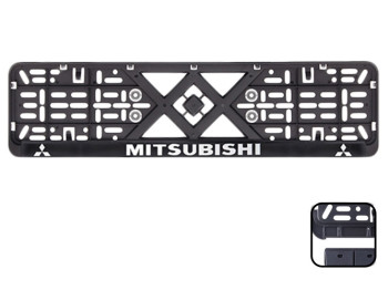Рамка номера пластиковая с хромированной рельефной надписью MITSUBISHI